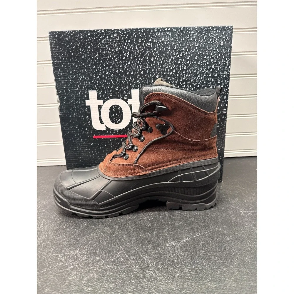 TOTES Men s Mammoth Waterproof Winter Boots - Dark Brown, 8M